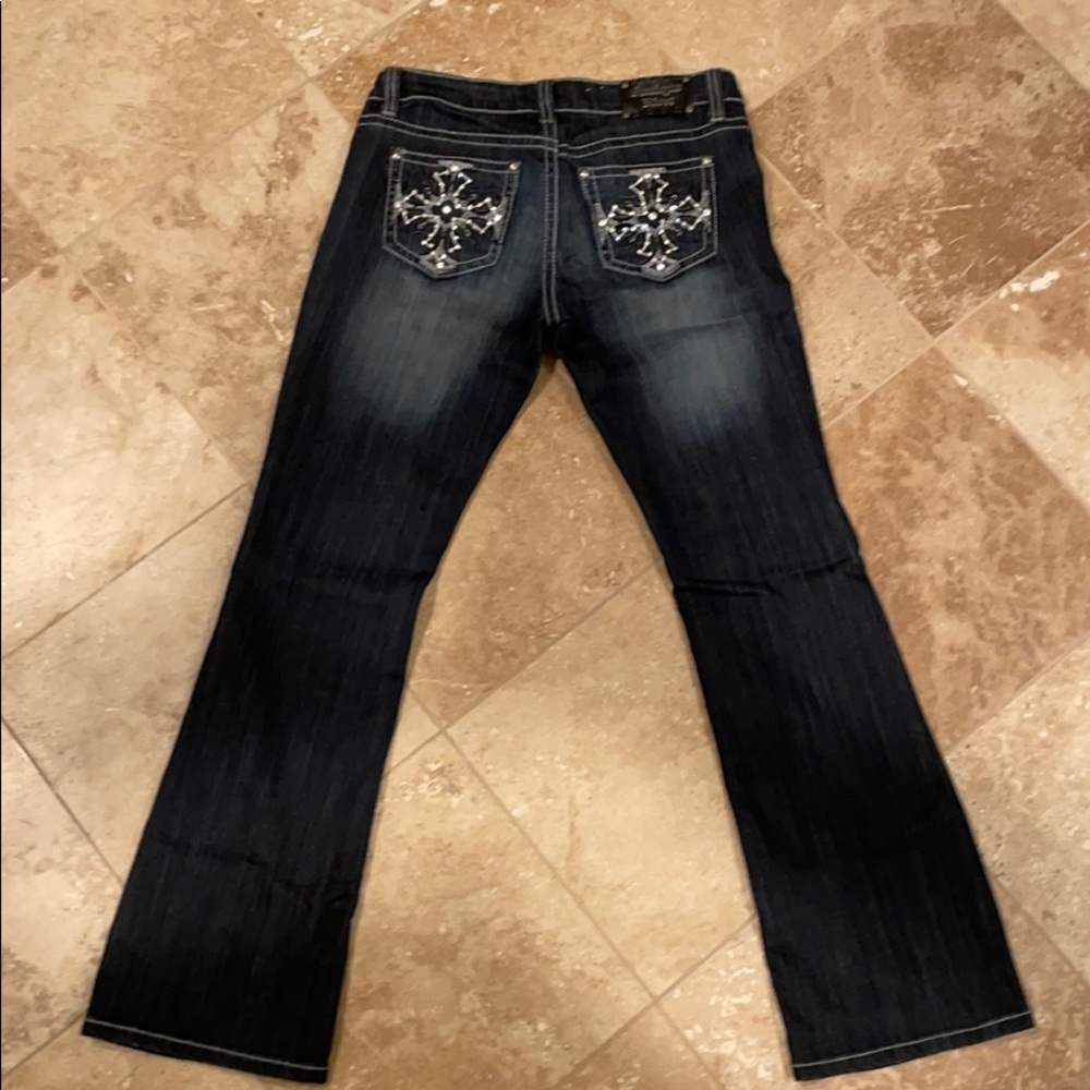 Studded denim jeans by Antique Rivet waist 28”